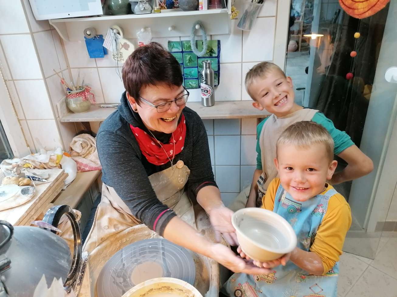 Animationstöpferei im KunstPöttchen Matzlow in der Lewitz.